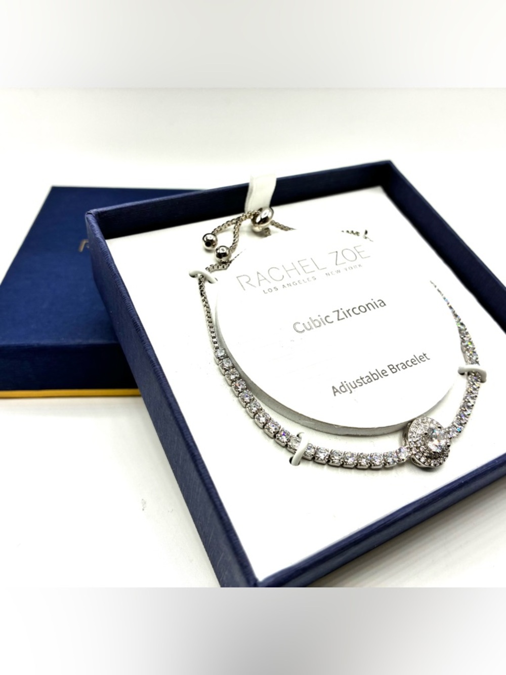 Rachel Zoe Silver Cubic Zirconia Adjustable Bracelet - Picture 2 of 3